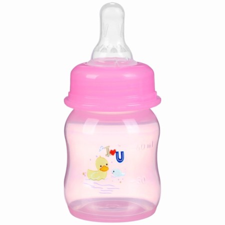 A bottle for feeding is colored, classic throat, 60 ml., From 0 months., Mix drawing for a girl-9