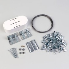 Carnish-string 7 m, with metal clamps, 40 pcs, white color