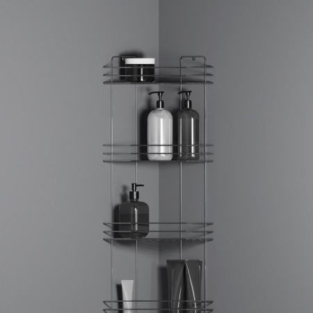 Bathroom shelf is an angular 4-tier, 20.5 × 20.5 × 72 cm, color chromium-6