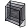 Vertical, desktop tray, 3 compartments, mesh, metal, black
