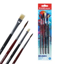 A set of brushes, mix, 4 pieces, Erich Krause. Composition: 
