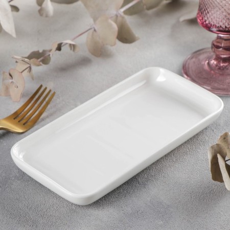 Porcelain rectangular porcelain Wilmax, 19 × 10 cm, white color-1