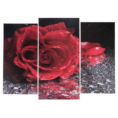 Modular picture "Rose in the rain" (2-25x52; 1-30x60) 60x80 cm