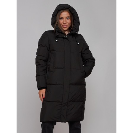 Coat insulated winter female, size 50, black color-19