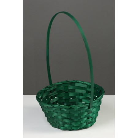 Wicker basket 20 x 20 x 9 cm, handle h = 25 cm, green-3