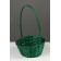 Wicker basket 20 x 20 x 9 cm, handle h = 25 cm, green
