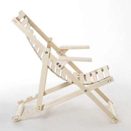 Flexible deck chair with armrests, linden 64x125x11 cm-1