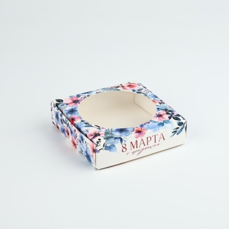 Box for Makarun with low sides "March 8", 11 x 11 x 3 cm