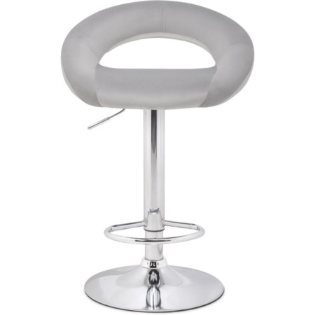 Baric stool OAZIS Metal/velor, chrome/gray 51x50x77 cm-1