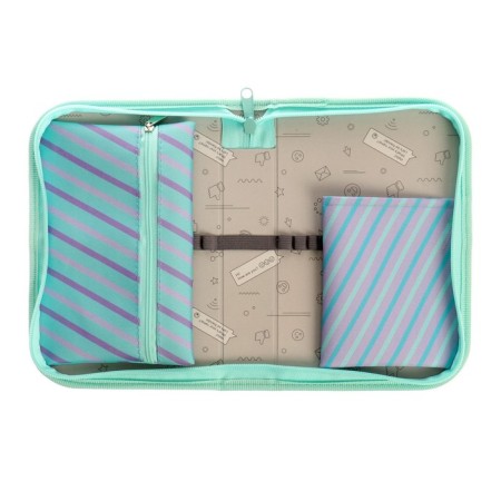 Penal 1 section 140 x 210 x 40 mm, folding pocket and cosmetic bag, fabric, calligrata conte "rollers"-3