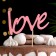 Topper "Love" pink 12.9x6.7 cm