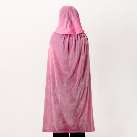 Carnival cloak adult, plush, pink color, length 115 cm-1