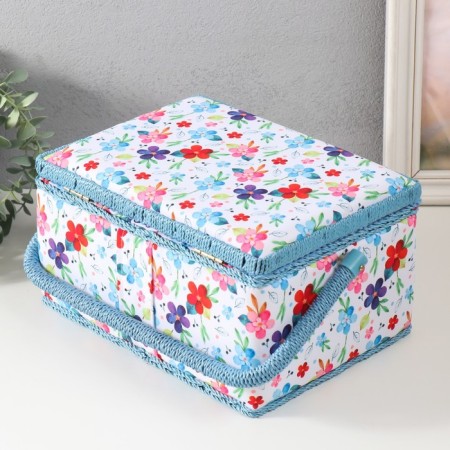 Casket for needlework "Flowering on white" 19x26x14.5 cm-4