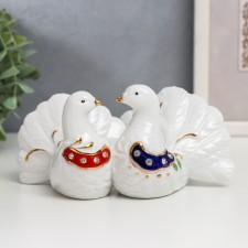 Souvenir Ceramics for porcelain 2 pigeon 15*7.5*7 cm, rhinestones