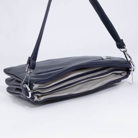 Bag Cross-Bodi with a zipper, blue color-6