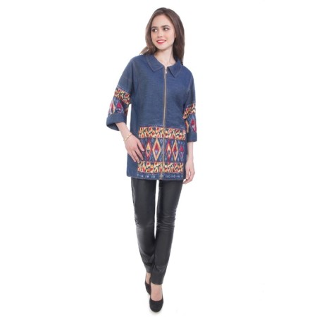 Cardigan female, size 44, blue color-1