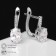 Earrings with rhinestones "Classic" delight, white color in silver
