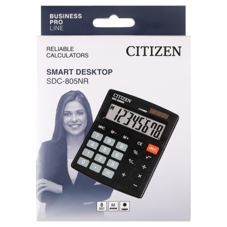CITIZEN CITIZEN CAPEL CALCAL "SDC-805NR", 8-bit, 105 x 120 x 21 mm, double power, compact, black-8