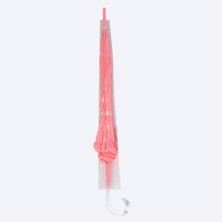 Umbrella - semi -automatic “lace” cane, 8 knitting needles, r = 40 cm, pink/transparent color-10