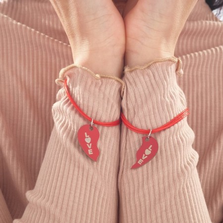 Bracelets "Demetrons" Steel, Love, Red color, 17 size-6