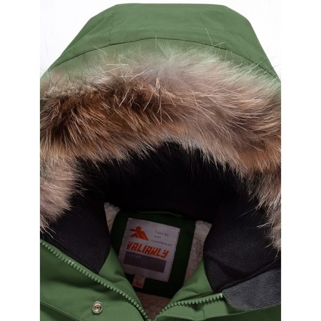 Winter park for a girl, height 146 cm, dark green color-3