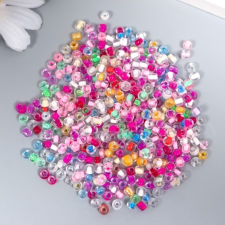 Glass beads 6/0 "Transparent color. Melange" 30 g