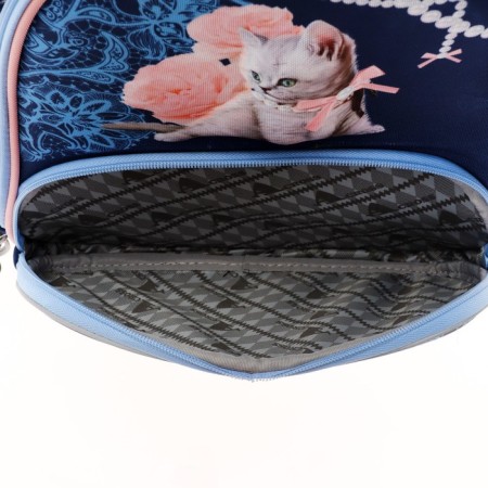 Frame backpack 36 x 28 x 11 cm, Across 198, filling: bag, blue/pink ACR22-198-4-10
