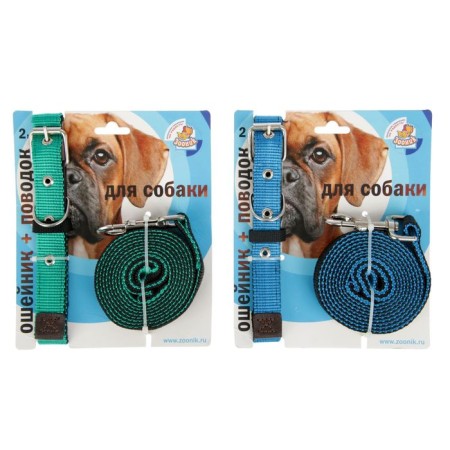 Kapon zoonik set, collar 37-51 x 2.5 cm and leash 2 m mix of flowers-2
