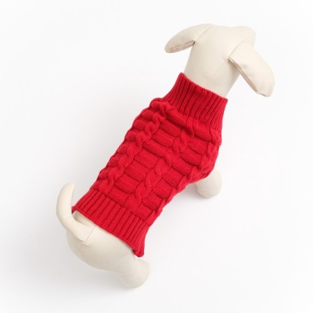 Sweater with openwork viscous, XS (DS 17, Osh 17, OG 23-27 cm), red-2