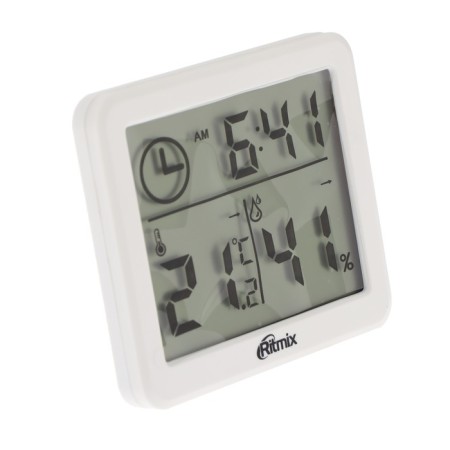 Ritmix CAT-041 weather station, room, thermometer, hygrometer, alarm clock, 1xCR2025, white