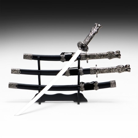 Suv. Product Katana 3V1 on a stand, scabbard to leatherette, Dragon head Black 45/52/61cm