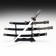 Suv. Product Katana 3V1 on a stand, scabbard to leatherette, Dragon head Black 45/52/61cm
