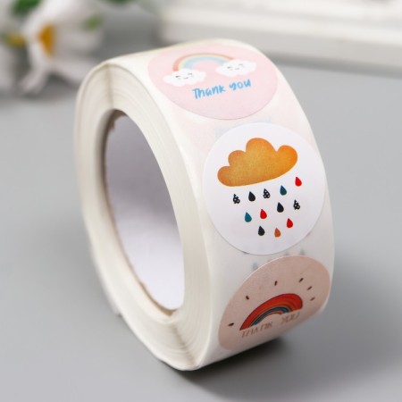 Stick Paper "Weather" d = 2.5 cm 500 pcs in a roll 3x6.5x6.5 cm-1