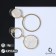 Earrings with mother -of -pearl "Magic" circle and ring, white color in gold