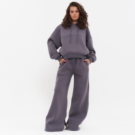Women's costume (sweatshirt/trousers) is launched, dark gray color, rr s (42-44)