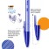Ballic handle, blue ink, bic Cristal Soft, 1.2 mm node, soft economical wide letter, transparent tinted case