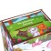 Wooden piggy bank with numbers, 12x12x8.6 cm, cats aristocrats
