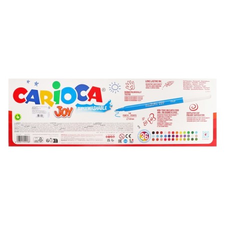 Fleeters of 36 colors 50 pieces, carioca "Joy", thin tip, persistent, easily washed off and non -toxic ink, cardboard foam-8