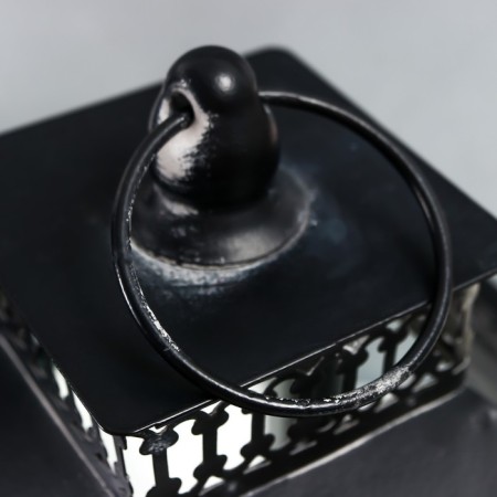 Summary metal, glass "Etna" black set 2 pcs 19x19x39 cm, 14x14x27 cm-9