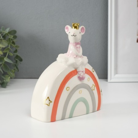 Piggy bank Ceramics "Mouse-Printsesk" 5x13x16 cm-2