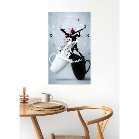 Carty clock wall-mounted interior "mugs", silent, 35 x 60 cm-1