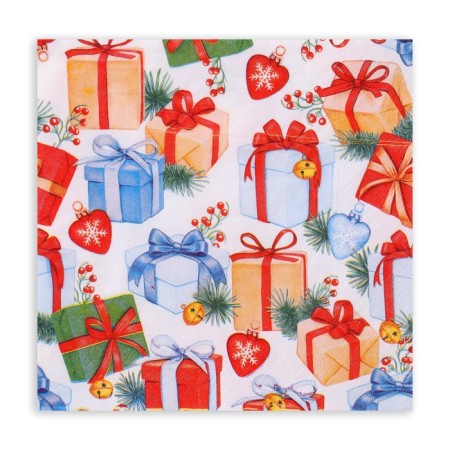 New Year's napkins Paper Pero Prestige "Gifts", 3 layers, 33x33 cm, 20 pcs-1