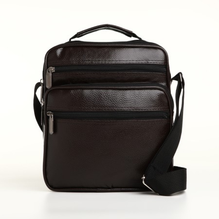 Male bag, 24*11*20 cm, lightning departure, 3 n/pocket, reg. Min, brown-1
