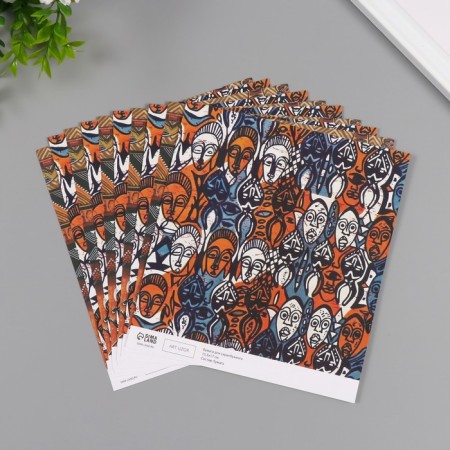 Scrapbooking paper bilateral "Africa" ​​density 180 grams set 10 pcs 15.5x17 cm-1