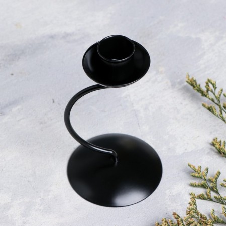 Summary Metal for 1 candle "Mona", 14x7.3 cm black-2