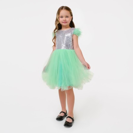 Dress children's elegant with sequins KAFTAN, p. 28 (86-92), green