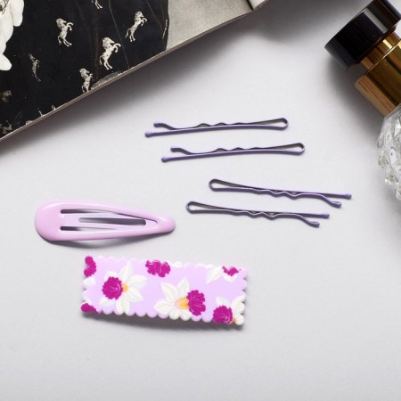 Invisible hair "Marlene" (set 10 pcs) 5 cm, lilac-1