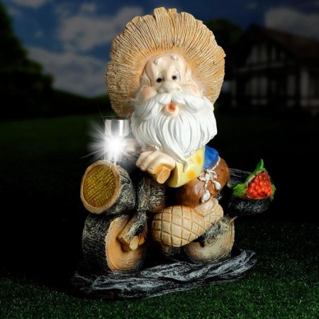 Garden Light "Lesovik on a bicycle with a flashlight" 50cm mix-5