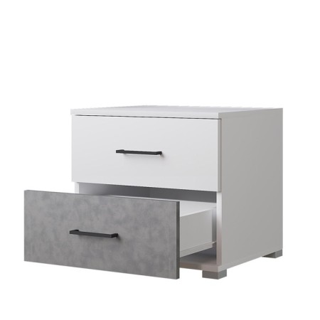 Bedside table, 500x410x452, white/concrete-1