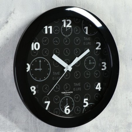 Wall clock, series: classic, smooth move, d = 29 cm, black rim-1